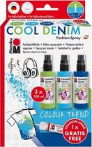 Marabu fashion spray 100 ml set - BLUE DENIM