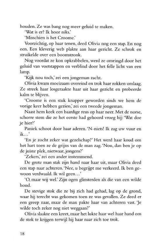 Pagina 18 van een boek met een tekst over Olivia.