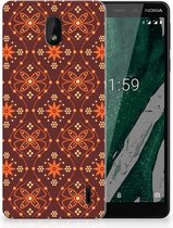 Nokia 1 Plus Uniek TPU Hoesje Batik Brown