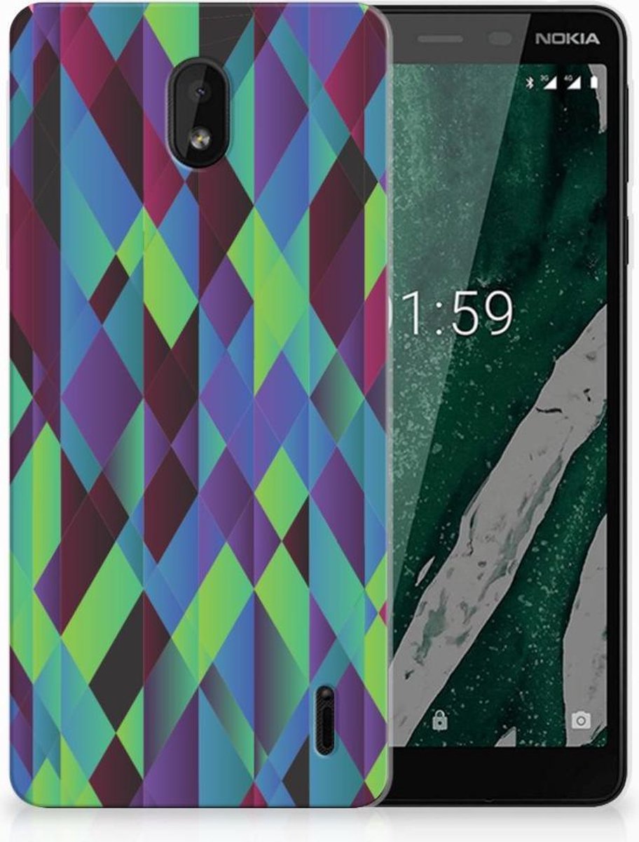 Nokia 1 Plus TPU Hoesje Abstract Green Blue