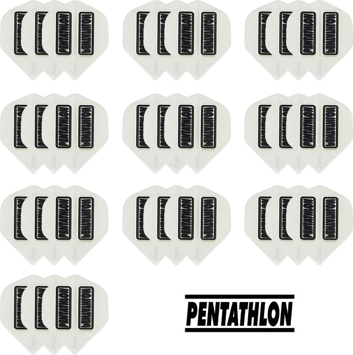 Dragon Darts - Pentathlon - 10 sets (30 stuks) - dart flights - Transparant/Clear