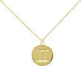 Fate Jewellery Ketting FJ4090 - Zodiac Collection - Sterrenbeeld Tweelingen - 925 Zilver - Goudkleurig verguld - 45cm