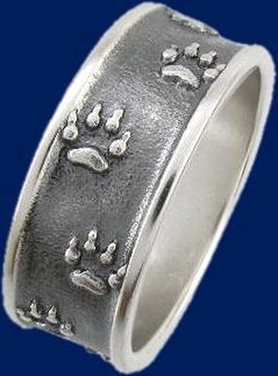 Zilveren wolvensporen ring 19mm