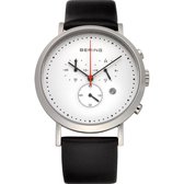 BERING 10540-404 - Horloge - Leer - Zilverkleurig - Ø 40 mm