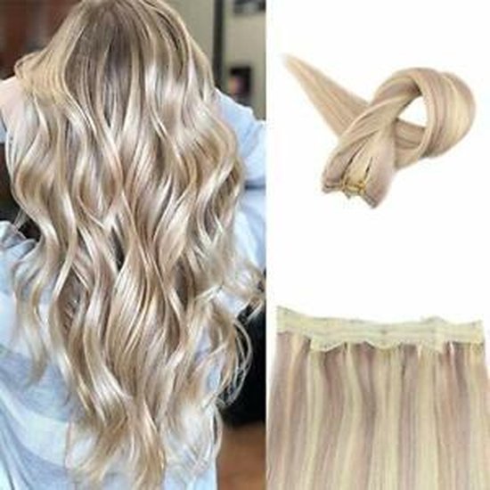Oppositie komen Normaal Flip In Hairextensions Halo Hair 60cm Kleur18/613 blond mix dik&vol  100%echt haar | bol.com
