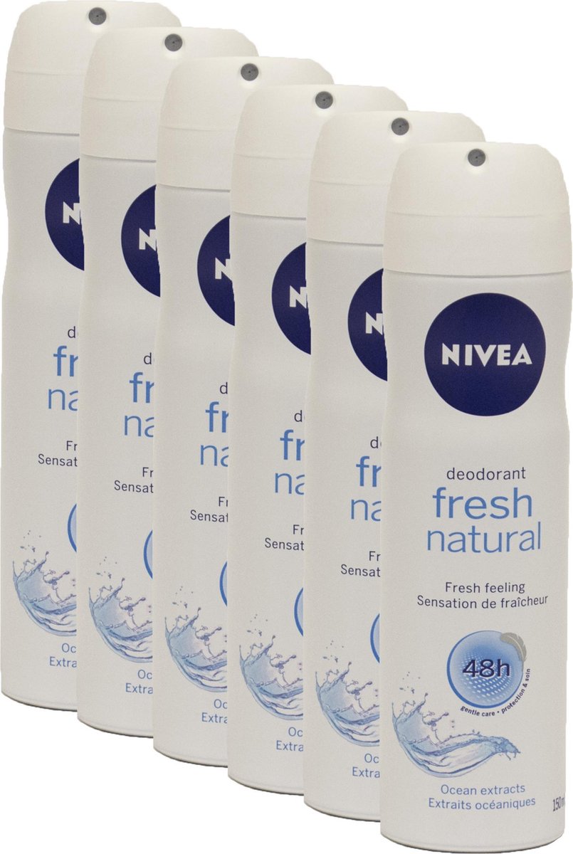 Nivea Women - Fresh natural - 6 x 150ml - deodorant - Voordeelverpakking - NIVEA