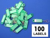 Openklapbare sleutellabels groen 60x22mm - 100 stuks