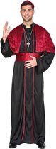Witbaard Verkleedpak Bisschop Heren Zwart/rood 3-delig Maat M/l