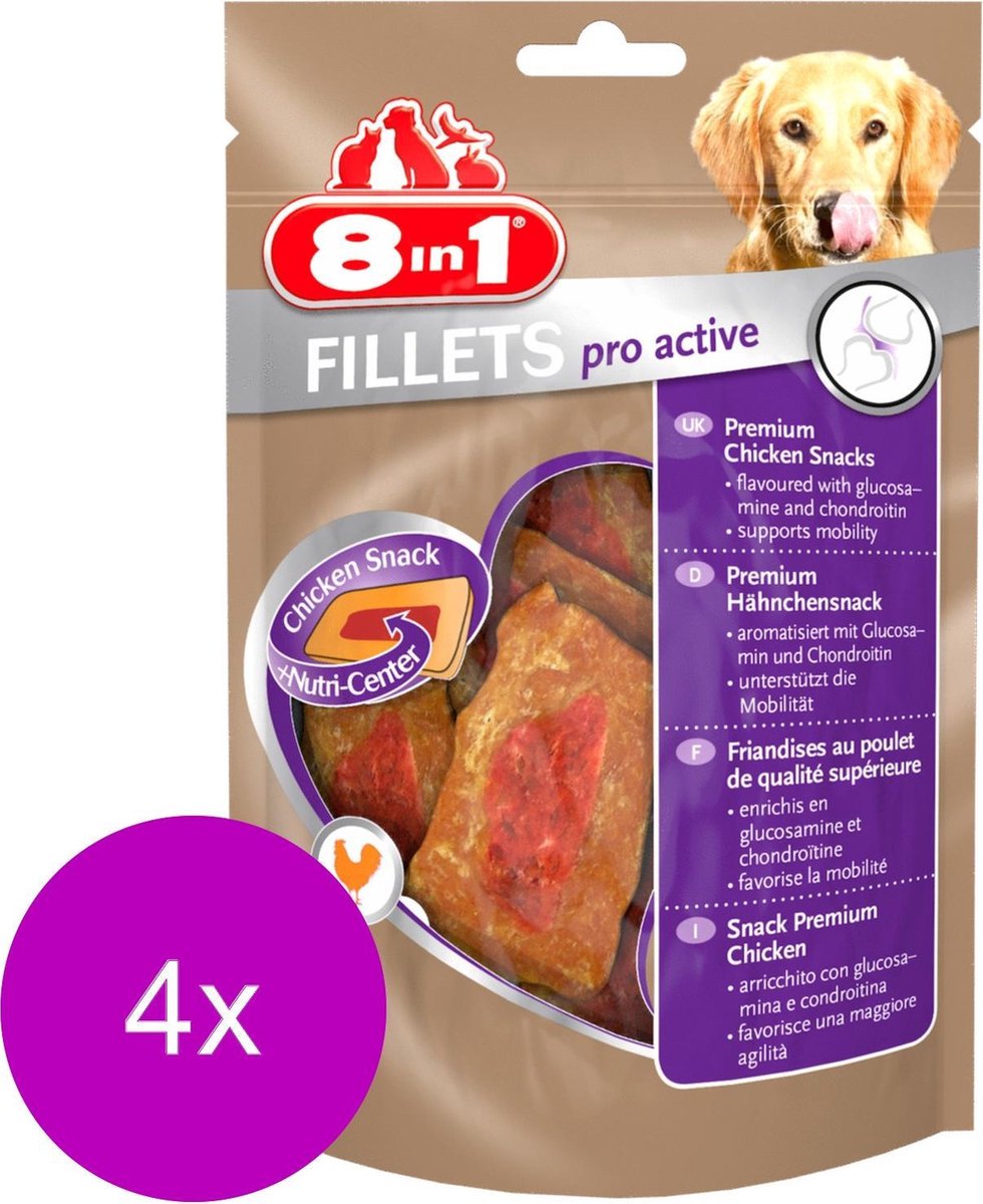 8in1 Fillets Pro Small - Hondensnacks - 4 x 80 g Active