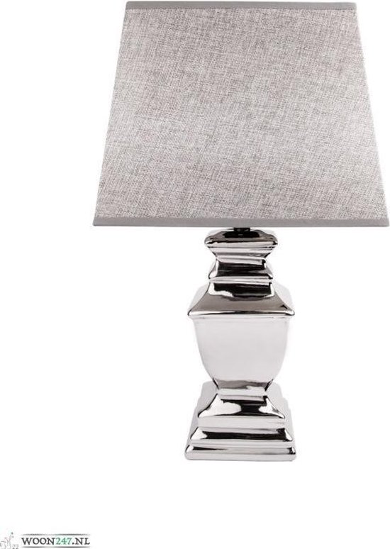 Housevitamin Zilveren Tafellamp - h 70 cm incl. lampenkap | bol.com