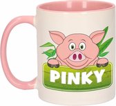 Kinder varkens mok / beker Pinky roze / wit 300 ml