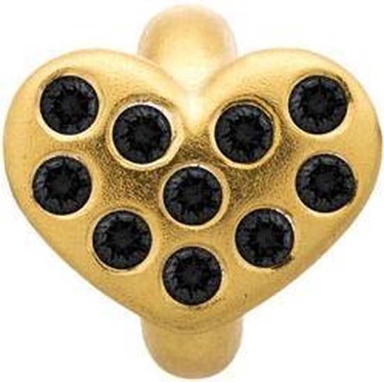 Endless bedel zilverkleurig Black Heart of Love goudkleurig 51501-1