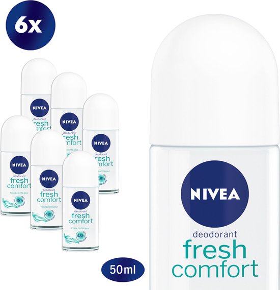 NIVEA Fresh Comfort - 6 x 50 ml - Voordeelverpakking - Deodorant Roller