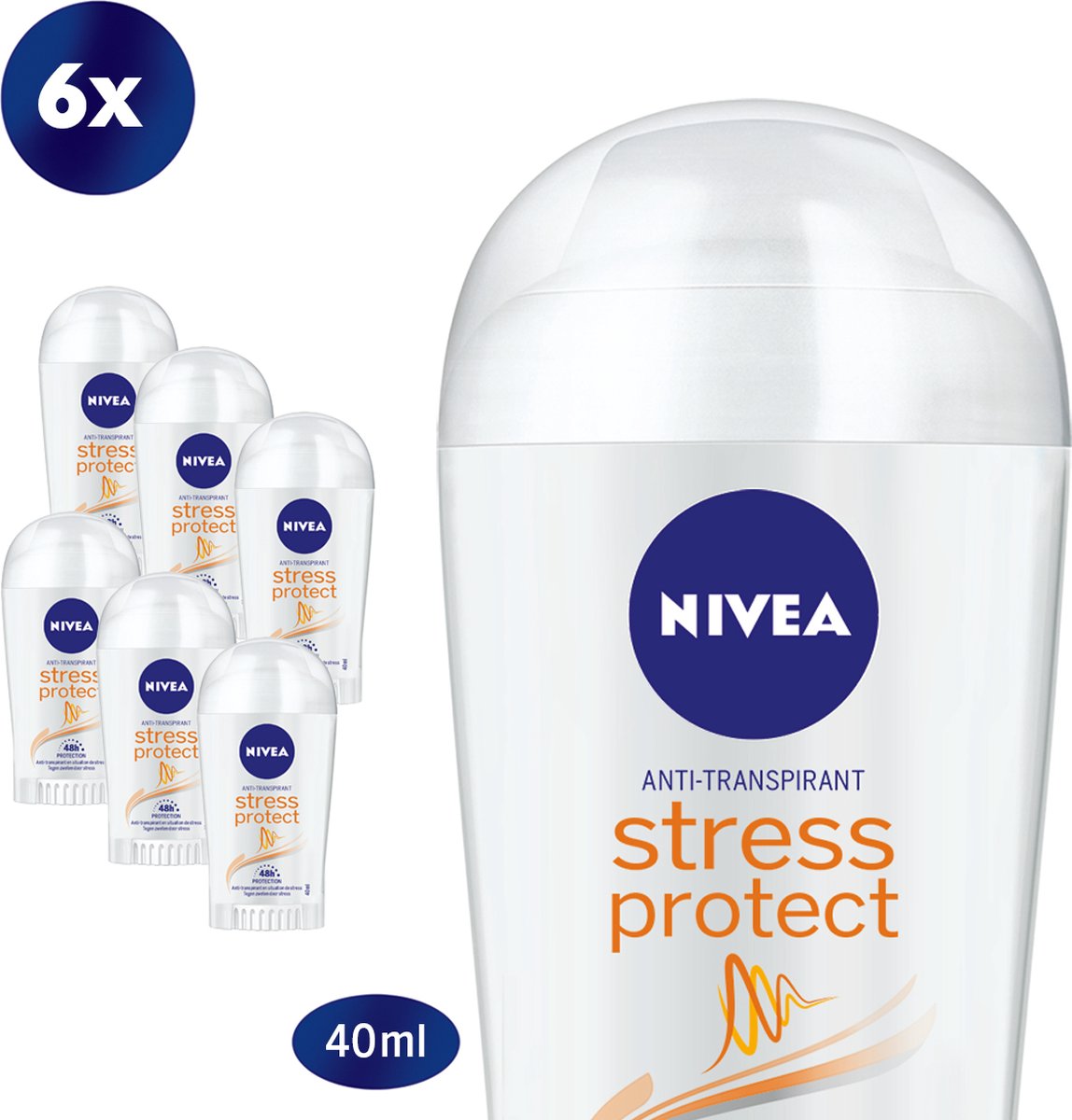 NIVEA Stress Protect - 6 x 40 ml - Voordeelverpakking - Deodorant Stick - NIVEA