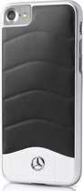 Mercedes-Benz Aluminium en Leren Back Case - Apple iPhone 7/8/SE2020/SE2022 (4.7") - Zwart