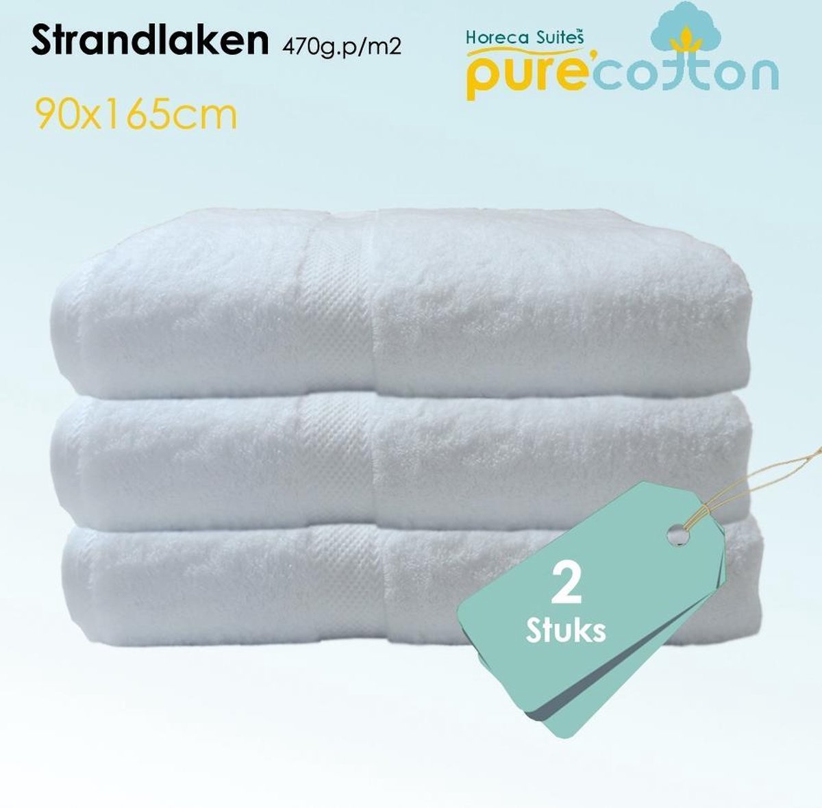 Homéé - Saunalaken | Badlaken, Pool Towel | Decora wit 470 GSM | set van 2 Stuks |90x165cm