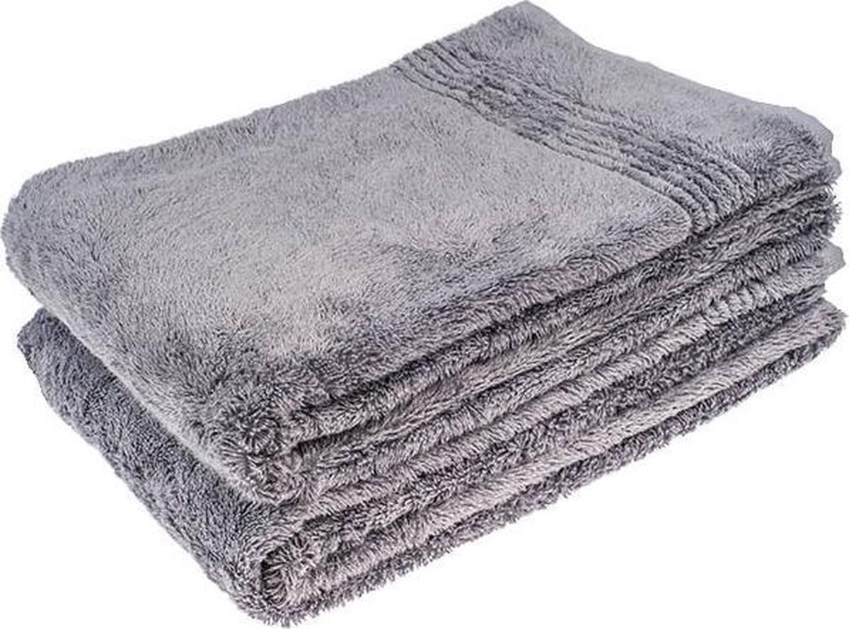 2 Stuks Grijze bamboe handdoek 70x140 cm