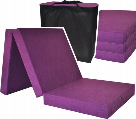 Logeermatras extra dik - violet - camping matras - reismatras - opvouwbaar  matras -... | bol.com