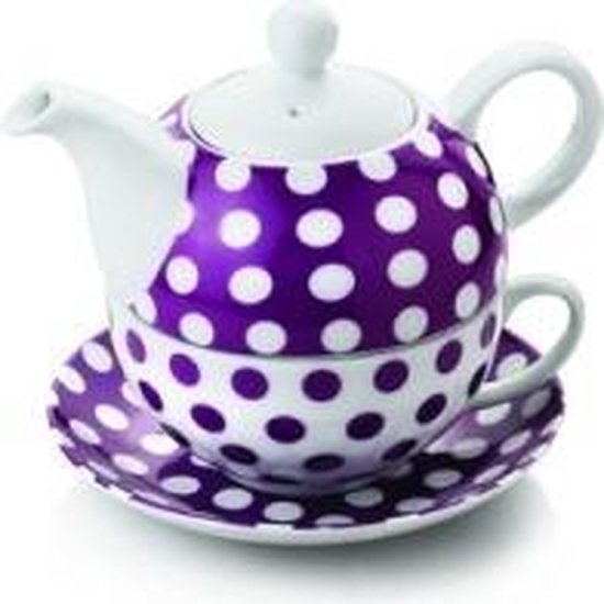 Doornen Sluit een verzekering af Fascinerend Tea for One Dots Paars - Eenpersoons theepot | bol.com