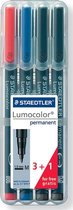 STAEDTLER Lumocolor M permanent pen - Box 4 kleuren