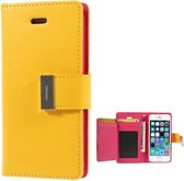 Mercury Rich Dairy Serie wallet case hoesje iPhone 4 4S geel