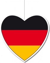 Hangdecoratie hart Duitsland14 cm - Duitse vlag EK/WK landen versiering