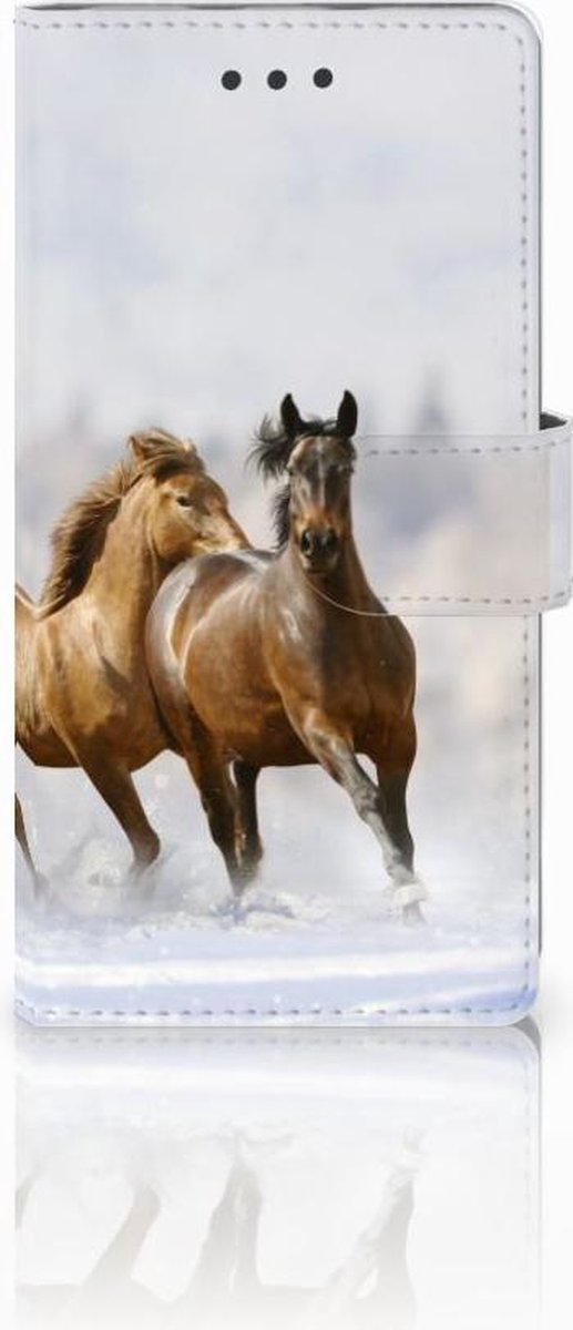 Huawei Ascend P8 Lite Telefoonhoesje met Pasjes Paarden