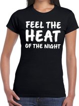 Feel the heat tekst t-shirt zwart dames L