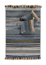 OSTA Medina – Vloerkleed – Tapijt – geweven – wol – eco – duurzaam - modern - boho - Multi/Blauw - 160x230