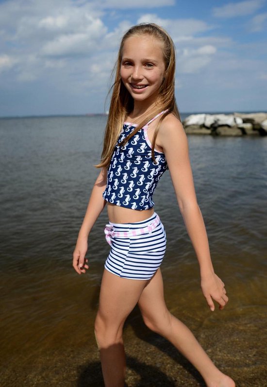 Snapper Rock - UV werende tankini voor meisjes - Navy/Seahorse | bol.com