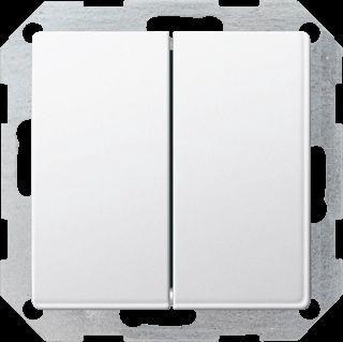 Gira tastschakelaar serie 2-voudig - systeem 55 zuiver wit glanzend (2860201)