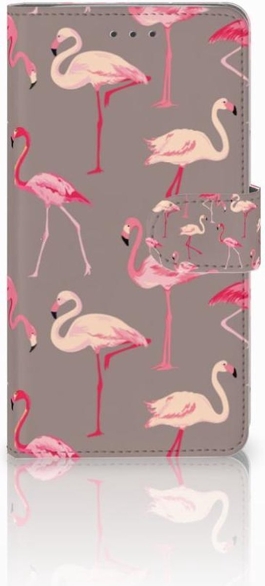 Samsung Galaxy J7 2016 Telefoonhoesje met Pasjes Flamingo