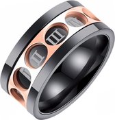 Stalen heren ring Spinner Romeinse Cijfers-21mm