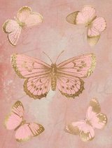 Pink and Gold Butterflies Composition Notebook