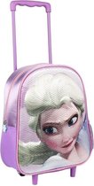 Paarse 3D Elsa Frozen weekendtas/trolley voor meisjes 31 cm - Weekendtassen/reistassen/trollys/koffertjes voor kinderen