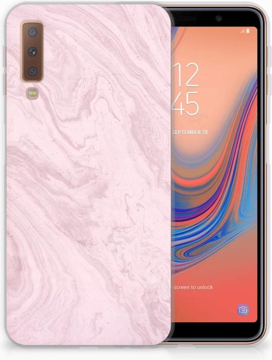 Housse Coque pour Samsung Galaxy A7 (2018) Coque Téléphone Rose Marble | bol