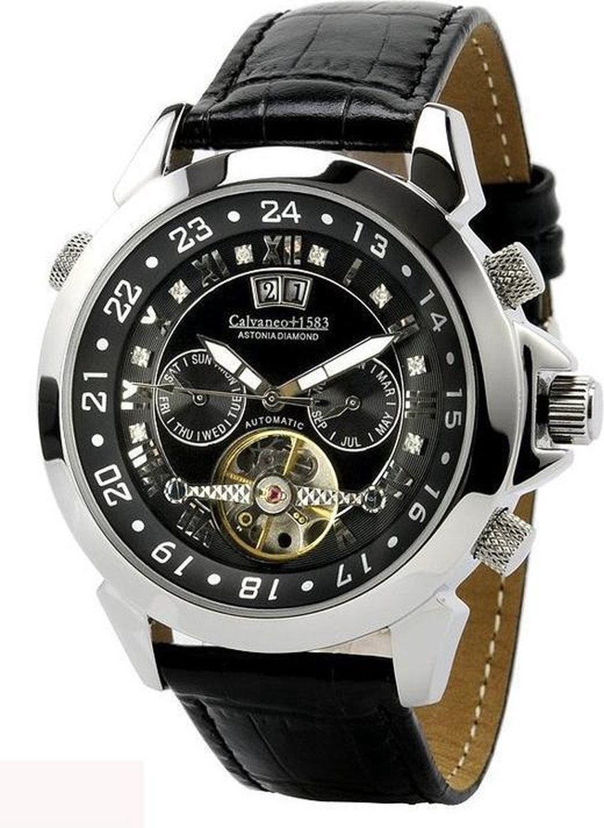 bol.com | Calvaneo 1583 Calvaneo Astonia Black Diamond Steel - Horloge