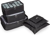 TravelSky Packing Cubes - Koffer Organizer - Inpak Kubussen – 6 stuks - Zwart