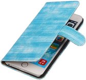 Apple iPhone 6 Plus Booktype Wallet Hoesje Mini Slang Blauw - Cover Case Hoes