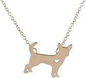 24/7 Jewelry Collection Chihuahua Ketting - Hartje - Hond - Goudkleurig