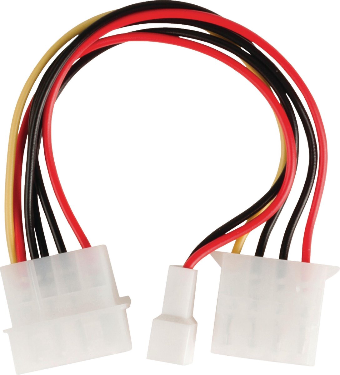 Interne Stroomkabel Molex Male - Molex Female + 3-Pins Fan Power 0.15 m
