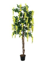 Europalms - Kunstplant - Fruitboom of met Kunstbloemen - Kunstplanten voor binnen en buiten - Wisteria yellow 180cm