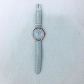 Fashionidea - Mooie rosé goudkleurige dames horloge met witte polsband