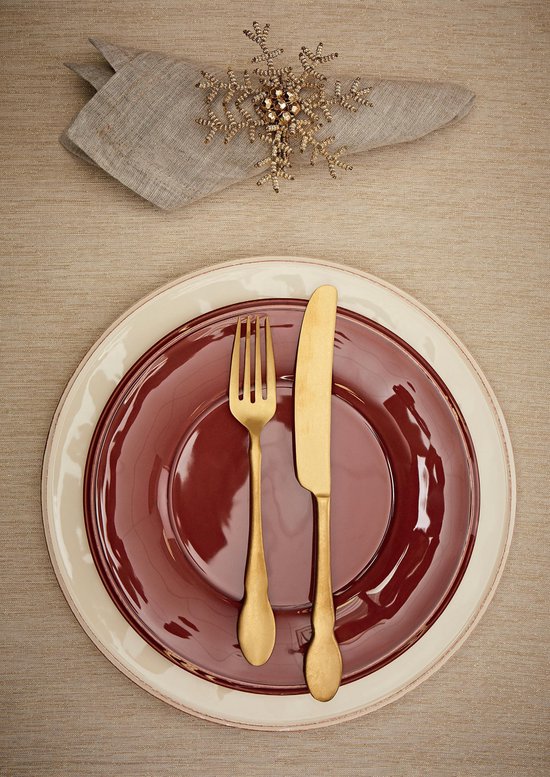 Coté Table Constance assiette petit déjeuner / dessert (4 pièces) - 23,5 cm  TOMETTE rouge | bol.com