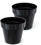 Bloempot Rond Cube Shine 17cm ANTRACIET Prosperplast / 2 STUKS ! /