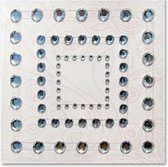 NESTABLING - SILVER RHINESTONE BEADED SQUARE, GESCHIKT VOOR DE NESTABILLETIES S4-315. 2 STUKS.