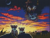 Gridbyt diamond painting hobby pakket - 35 x 45cm – Leeuw aan de horizon