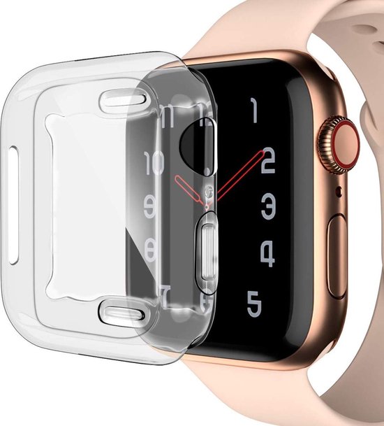 Apple Watch Series 5 (44 mm) Hoesje + Screenprotector - Siliconen TPU Case  Transparant... | bol.com
