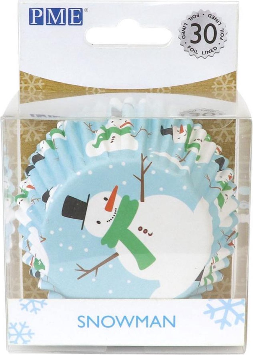 PME Cupcakevormpjes Kerst - Sneeuwman - 30 stuks