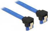 SATA datakabel - haaks naar beneden / haaks naar beneden - plat - SATA600 - 6 Gbit/s / blauw - 0,10 meter